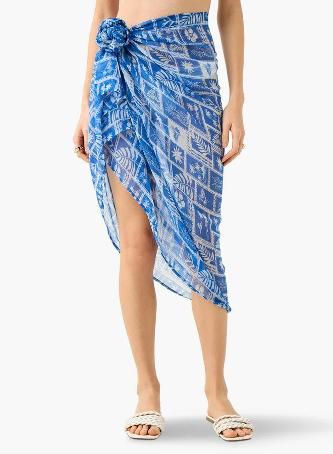 سبلاش فيڤ سارونغ بطبعة أوراق الشجر