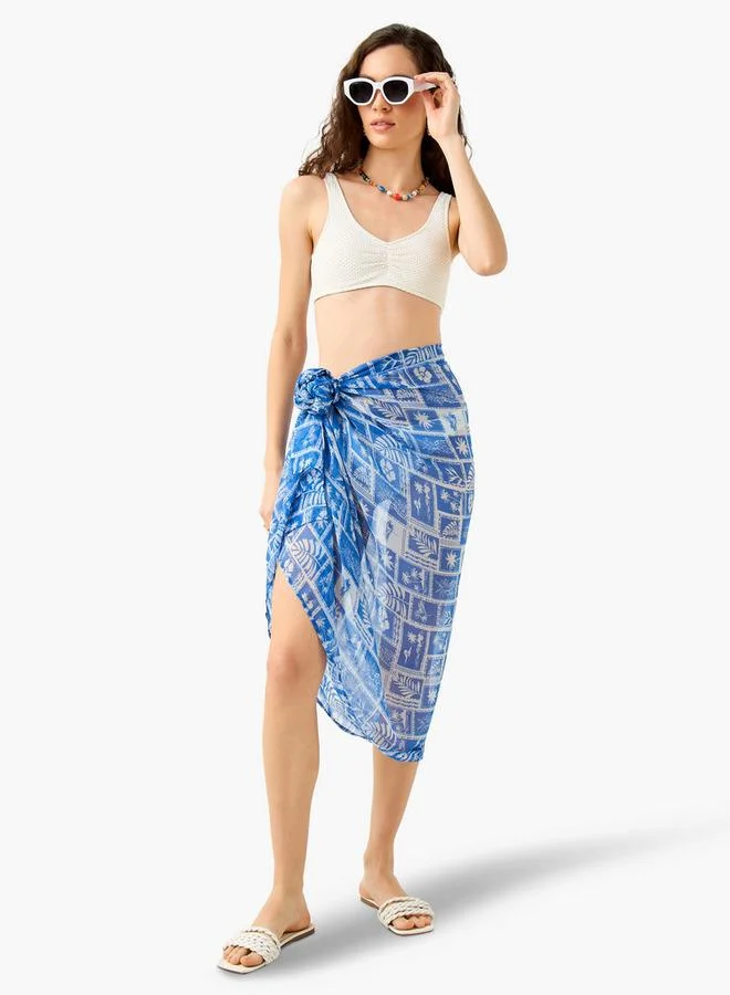 سبلاش فيڤ سارونغ بطبعة أوراق الشجر