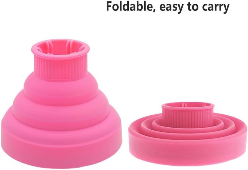 KUAZIVI Universal Collapsible Hair Dryer Diffuser Travel and Easy Storage Diffuser Fit Most of Hair Dryer (Pink) - Image 2