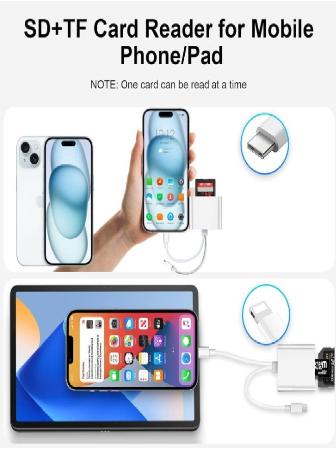 أوكيوز - قارئ بطاقات SD لأجهزة iPhone/iPad، قارئ بطاقات Micro SD بفتحتين متوافق مع iPhone - Image 1