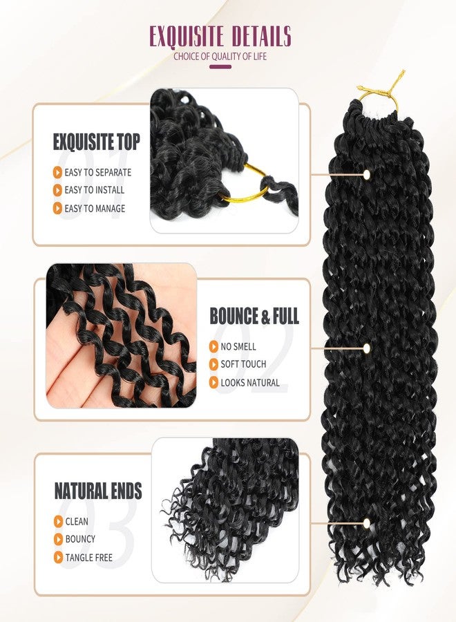 Dansama 6 Packs Passion Twist Hair Water Wave Braiding Hair for Butterfly Style Crochet Braids Bohemian Hair Extensions (12inch, #1B, Economy Pack) - Image 4