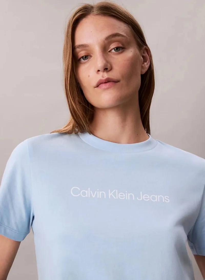 Calvin Klein Jeans Cerulean Short Sleeve T-Shirt for Women | Best Price UAE