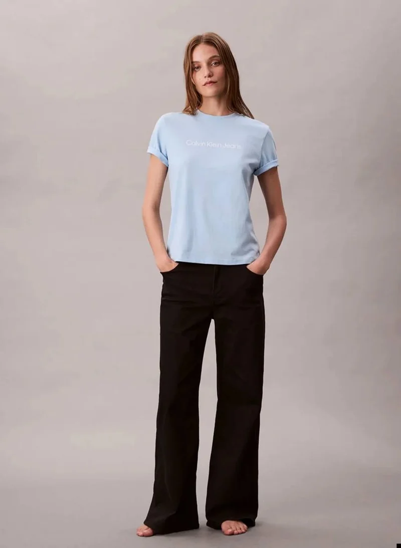 Calvin Klein Jeans Cerulean Short Sleeve T-Shirt for Women | Best Price UAE