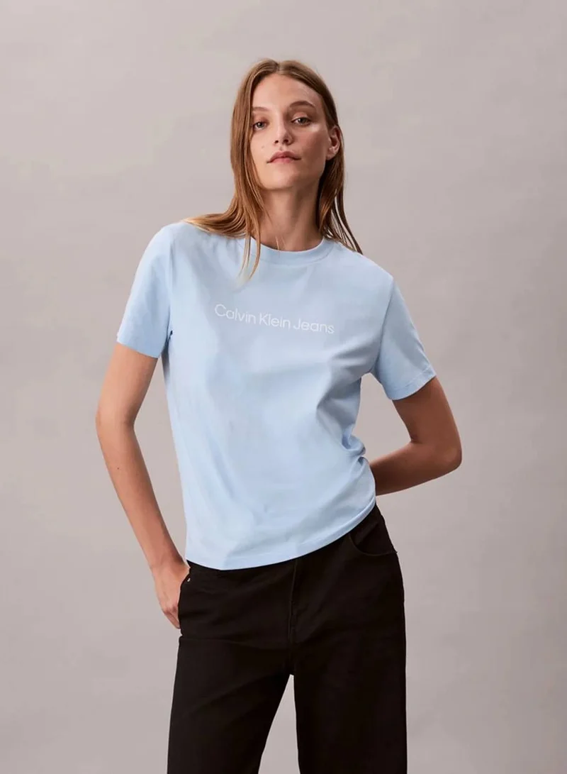 Calvin Klein Jeans Cerulean Short Sleeve T-Shirt for Women | Best Price UAE