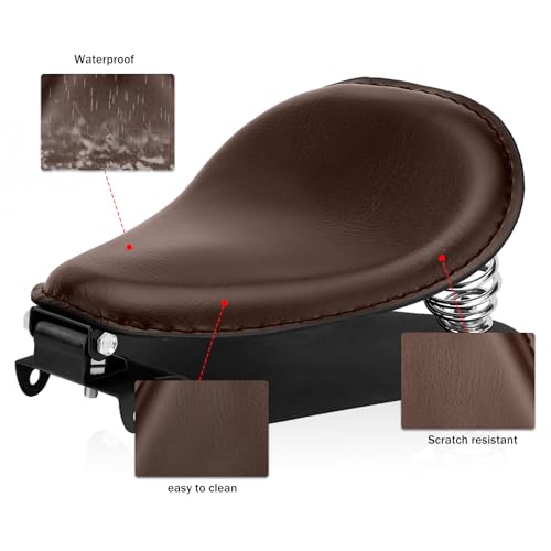 LKV Motorcycle Solo Driver Seat with Seatbase Mounting Hardware Kit Custom Chopper Bobber Seats Universal Fit for Harley Davidson Sportster XL 1200 883 48 - Image 2