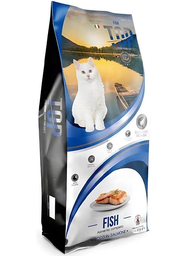 TOP Cat Adult Dry Food With Salmon Fish Flavor 3KG Italian Made