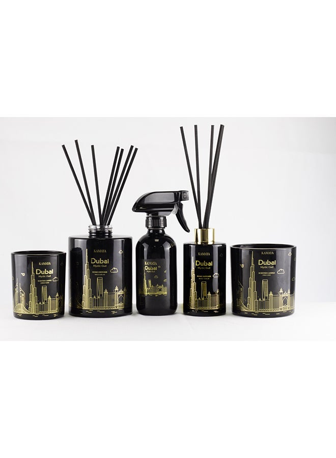 KAMAYA Skyline Collection Dubai Mystic Oud 200ml Reed Diffuser | DUBAI Skyline Glass Bottle with Reeds - Image 4