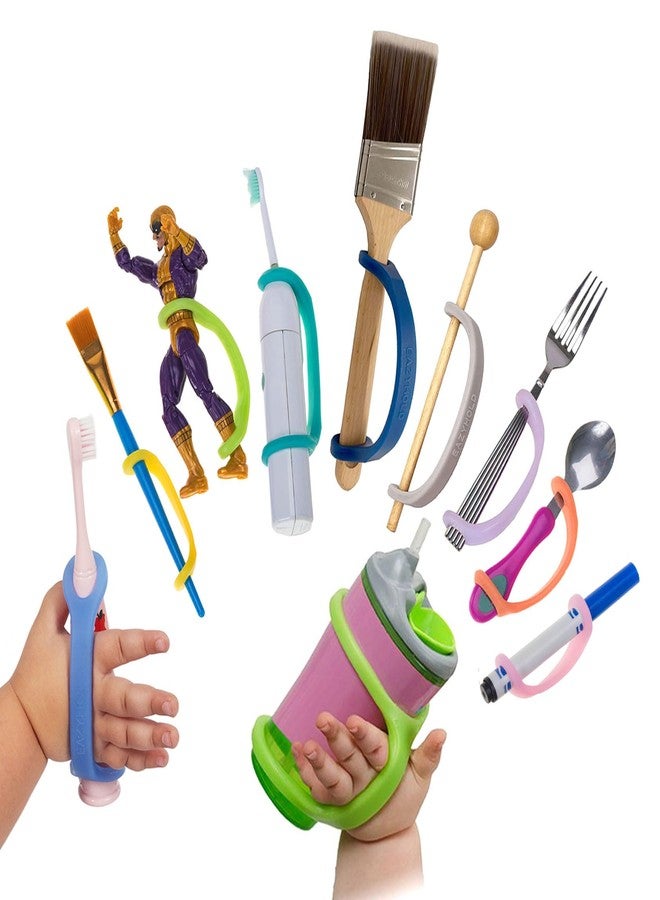 EaZyHold Assistive Cuff for Weak Grip, Daily Living Aid, Silicone Adaptive Handle, Limited Hand Mobility, Limb Loss, Arthritis, Cerebral Palsy, Stroke (10 Pack) - Image 1