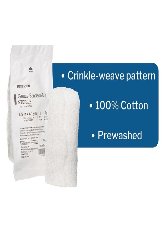 McKesson 12 Pack Sterile Gauze Roll Bandages, 4.5 in x 4.1 Yards, 6-ply Premium Medical Supplies & First Aid Supplies, Bandage Wrap Vet Wrap - Image 4