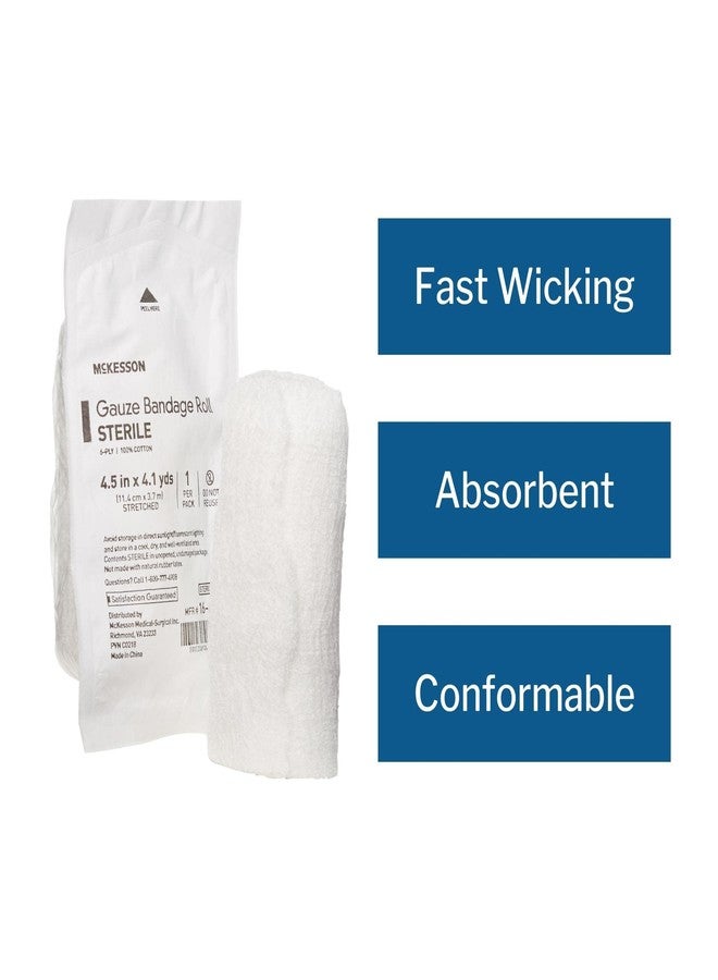 McKesson 12 Pack Sterile Gauze Roll Bandages, 4.5 in x 4.1 Yards, 6-ply Premium Medical Supplies & First Aid Supplies, Bandage Wrap Vet Wrap - Image 3