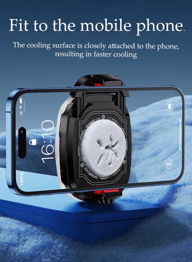 DUNISO Phone Cooler Gaming Cooling Fan Mobile Phone Radiator Temperature Display Portable Back Clip with 3 Speed Adjustable Lightweight Semiconductor Heatsink Cooling for Tiktok Live Streaming, Outdoor Vlog, Mobile Gaming  - Image 2
