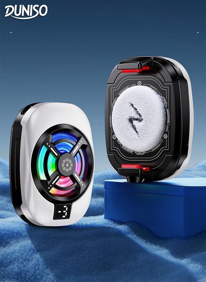 DUNISO Phone Cooler Gaming Cooling Fan Mobile Phone Radiator Temperature Display Portable Back Clip with 3 Speed Adjustable Lightweight Semiconductor Heatsink Cooling for Tiktok Live Streaming, Outdoor Vlog, Mobile Gaming  - Image 1