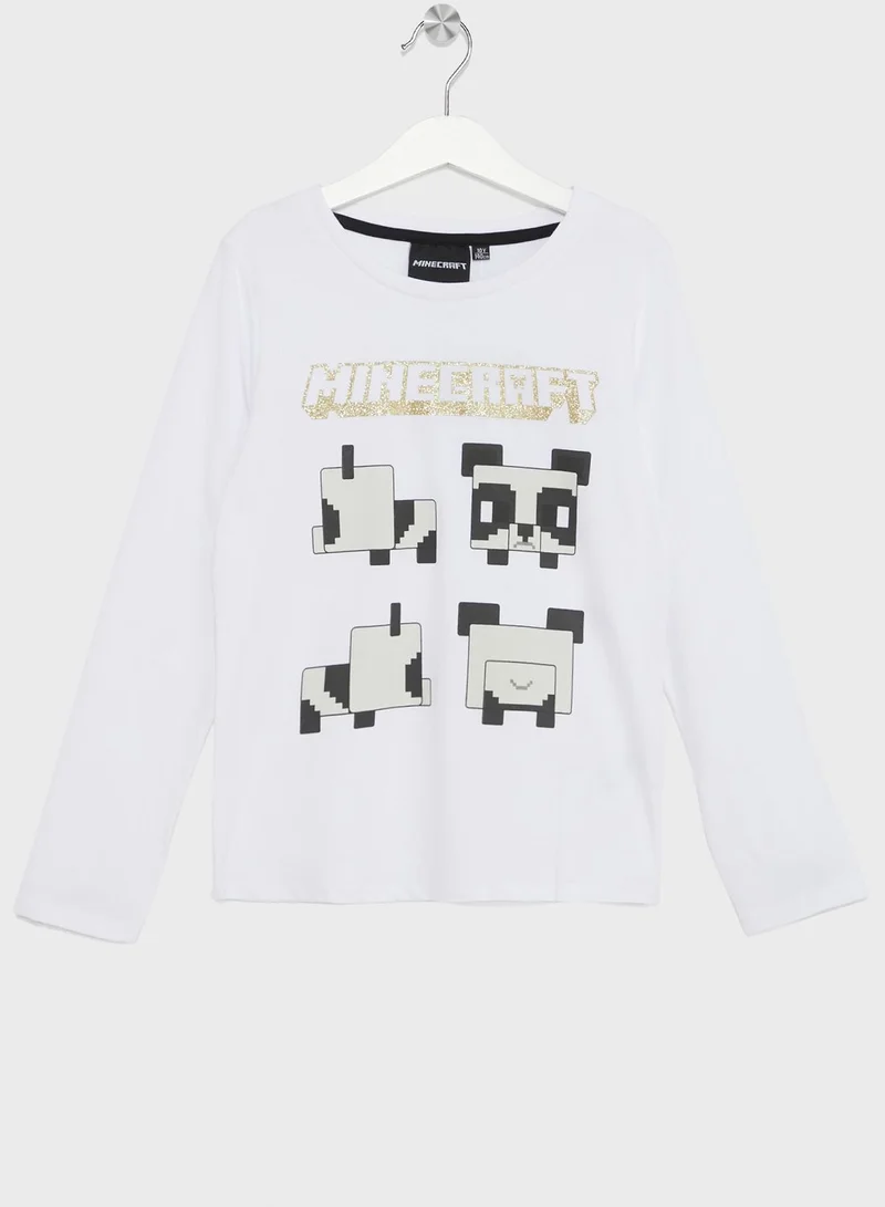 ماين كرافت Minecraft Girls  Printed Long Sleeve T-Shirt