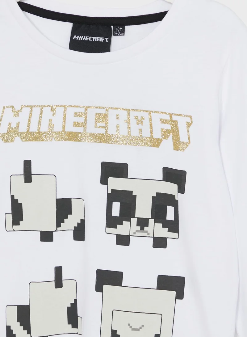 ماين كرافت Minecraft Girls  Printed Long Sleeve T-Shirt