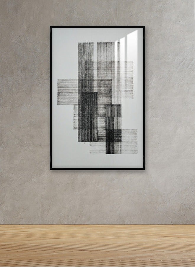 ماركتنا لوحة جدارية120×80سم مع برواز أسود وطبقة اكريلك شفاف بتصميم تجريدي - Image 1