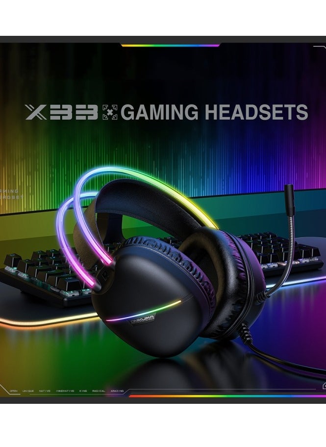 أونيكوما سماعة ألعاب X33 بمنفذ USB/Type-C - ميكروفون مُخفِّض للضوضاء - إضاءة RGB رائعة - وحدة تحكم للجسم - وحدة مكبر صوت 50 مم - وسائد أذن مريحة - للهواتف المحمولة، وأجهزة الكمبيوتر، وأجهزة ، وأجهزة PS 4/5 | أسود  - Image 5