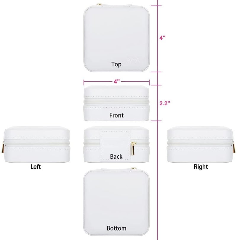HSR Travel Jewelry Organizer Box - Portable Small Jewelry Storage Case, Best Gift Choice for Girls Women Necklace (White) - Image 2