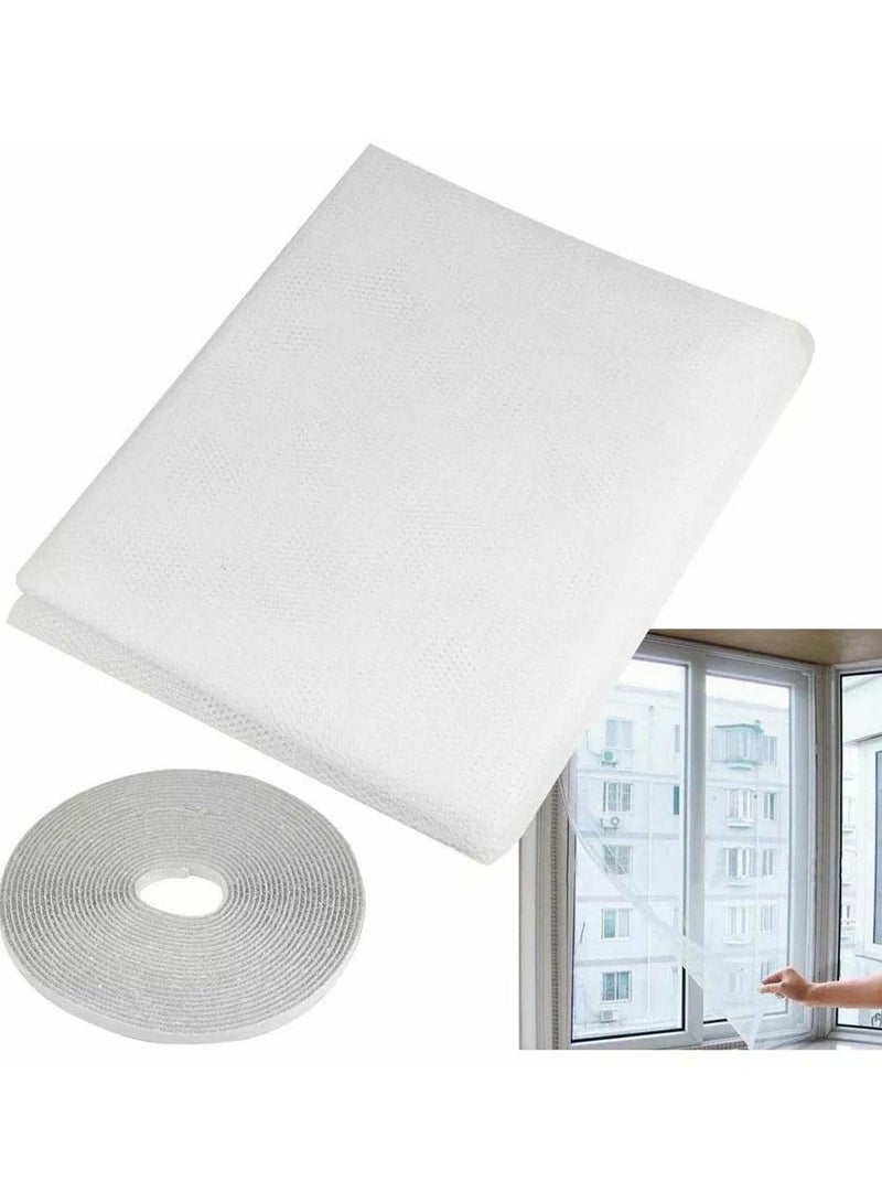 NIBEMINENT Self-adhesive Window Screen Anti Mosquito Net Adjustable DIY Fly Mesh Insect Netting Bug Bee Protector With Sticky Tape for most Windows 100X150cm - Image 1