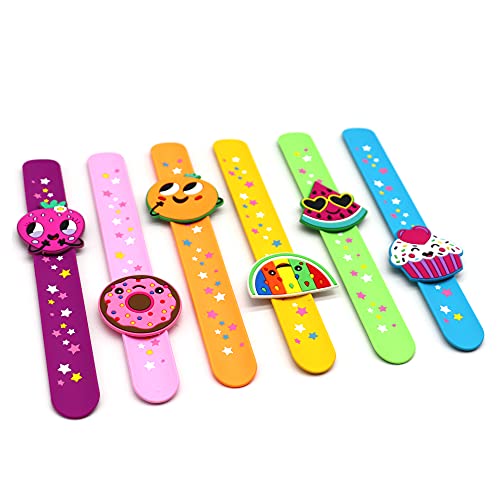 LOCHSOEL fruit Slap Bracelets Silicone Wristbands Perfect for party favors decorations birthday gifts and more 6pack - Image 1