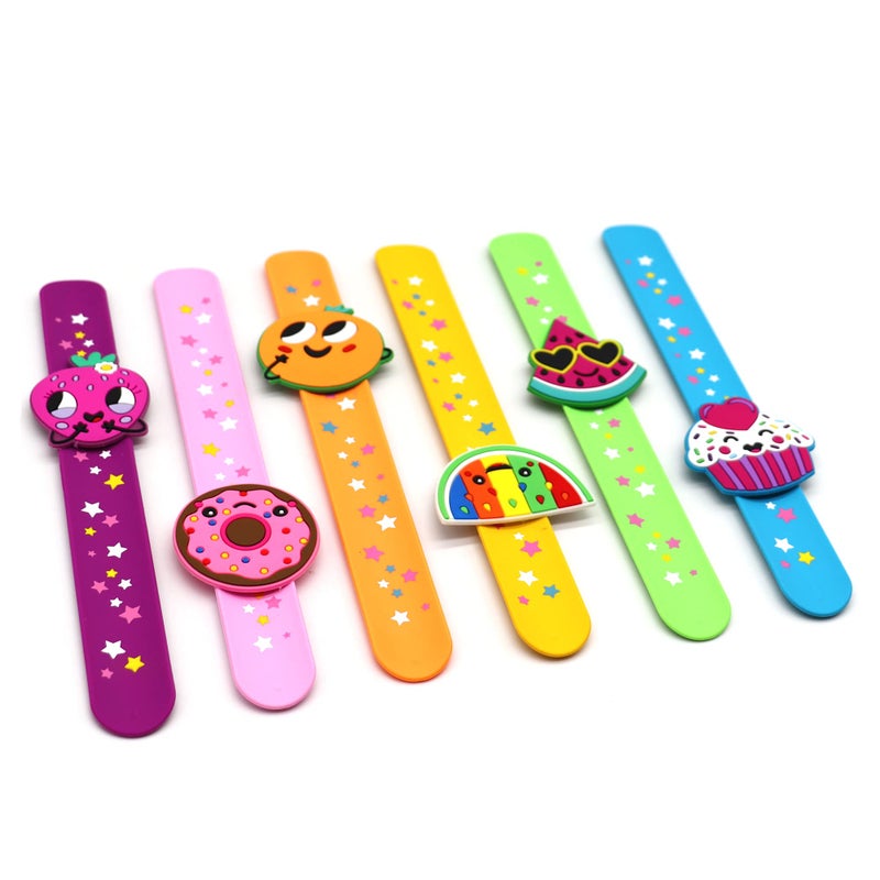 LOCHSOEL fruit Slap Bracelets Silicone Wristbands Perfect for party favors decorations birthday gifts and more 6pack - Image 2