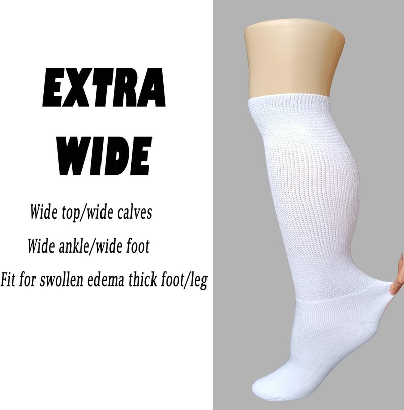 LORVVDE جوارب بارياطرية ليمفيديما واسعة للغاية لبطانة حذاء المشي - Image 3