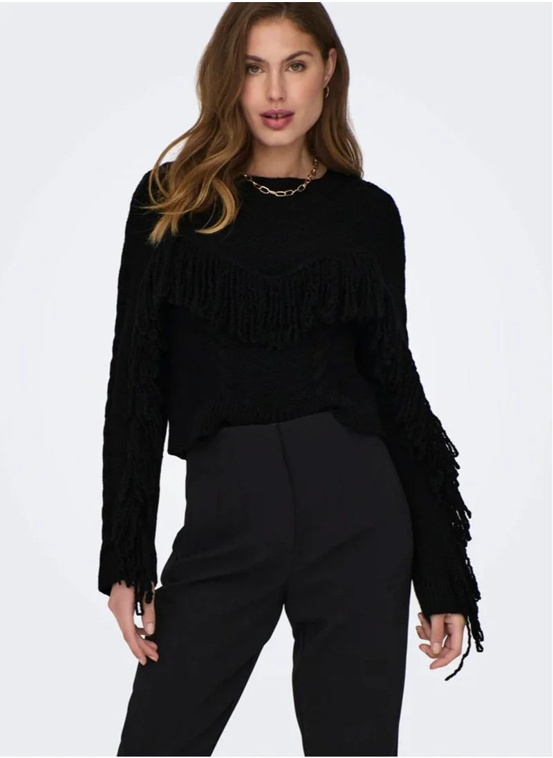 ONLY Fringe Detail Knitted Sweater