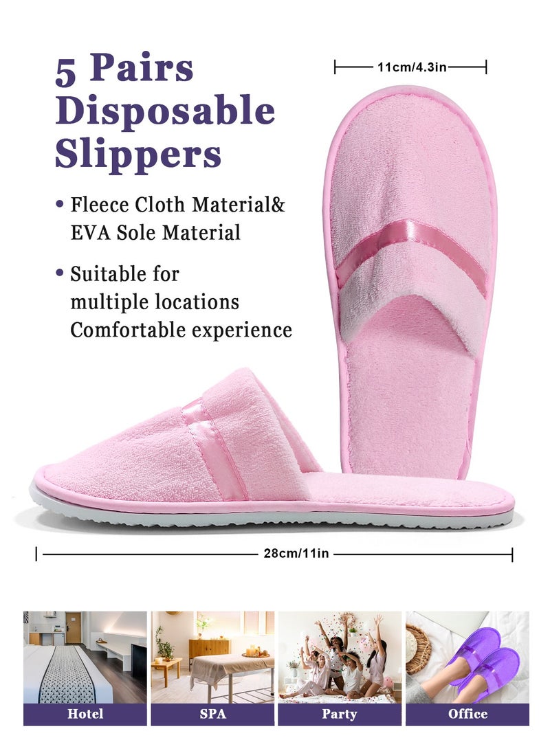 5 Pairs Disposable Bath Slippers for Guests - Bulk Slipper Pack for Hotel, Spa, Travel, Shoeless Home,  Closed Toe Include Different Colour - pzsku/Z86943D6F4447783B4D36Z/45/_/1737617923/15986523-7f36-4573-8588-96a8a45d2a29