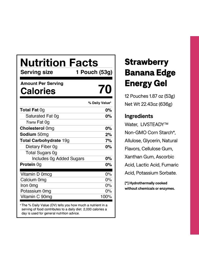 UCAN Edge Energy Gel Shots, Strawberry Banana (12, 2 Ounce Packets) for Running, Training, Workouts, Fitness, Cycling, Crossfit | Sugar-Free, Vegan, & Keto Friendly Energy Supplement - Image 5