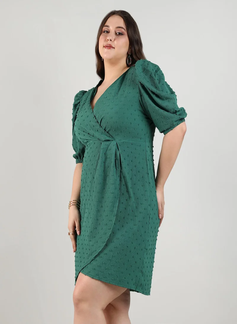 Instafab Plus Self-Design Petal Dress