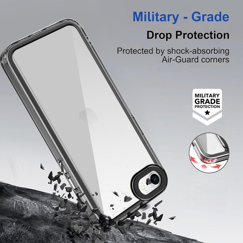 ZAPCASE Back Case Cover for iPhone SE 2020 | Compatible for iPhone SE 2020 Back Cover | Camera Protection | (TPU + PC | Translucent Black) - Image 3