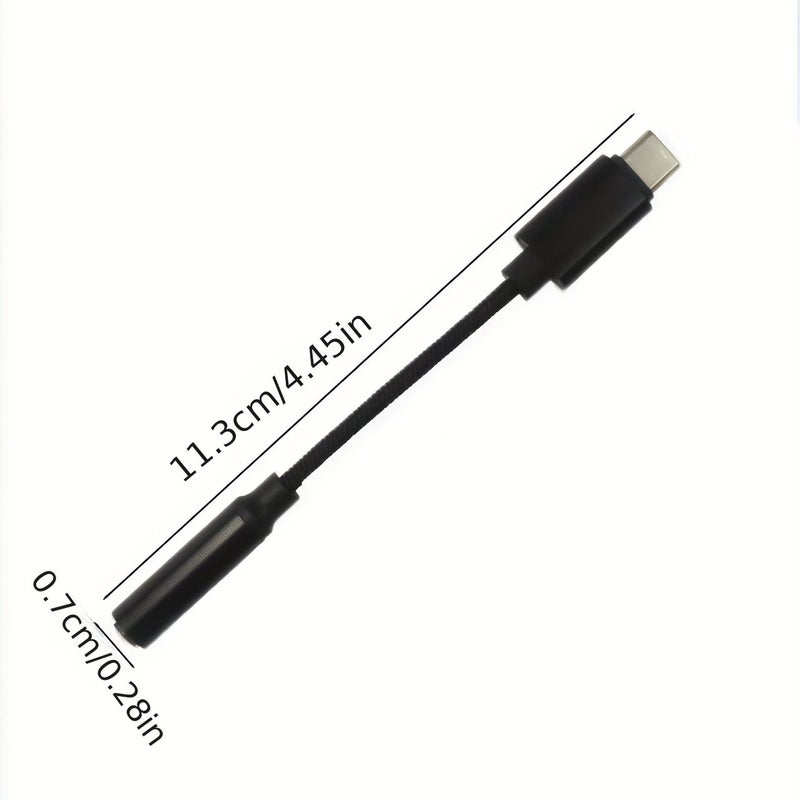 أسود محول USB-C إلى 3.5 مم صوتي لهواتف أندرويد للموسيقى - Image 2