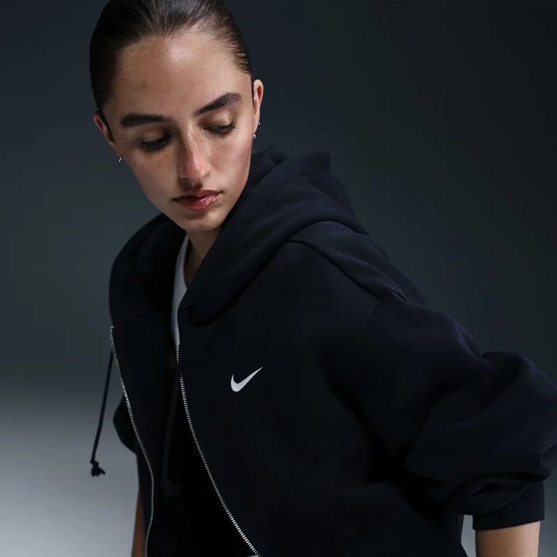 Nike Black Women's Sportswear Phoenix Full-Zip Hoodie for Women | Best Price UAE
