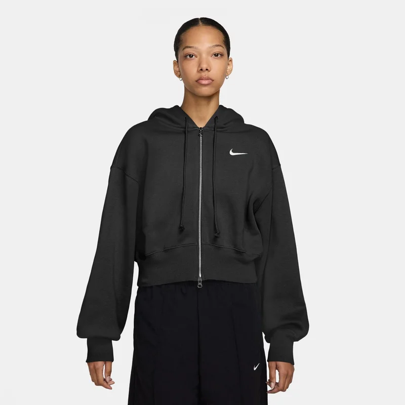 Nike Black Women's Sportswear Phoenix Full-Zip Hoodie for Women | Best Price UAE