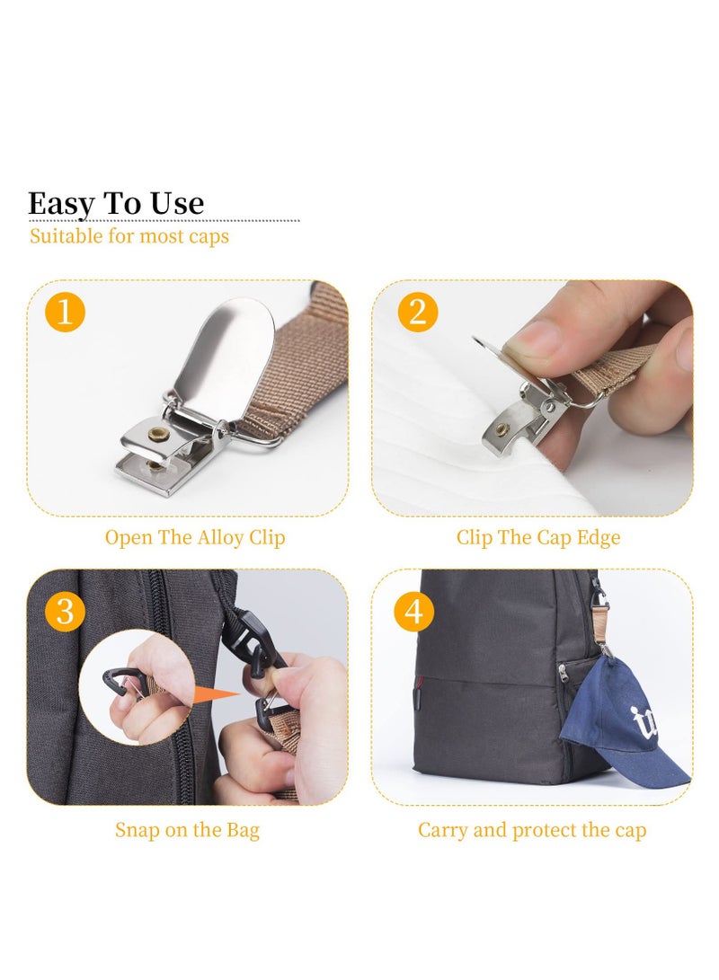 4 Pack Travel Hat Clips Hands Free Accessory for Bags Backpacks Purses Totes Black - Image 5