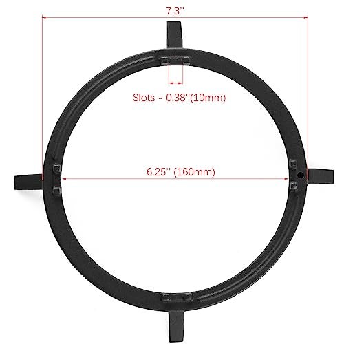 Charbrofire Wok Ring, Wok Support Ring Gas Stove Parts Compatible with GE Stove Cast Iron Burner Grate Stand W10216179 Whirlpool Kitchenaid Samsung Bosch Jenn Air Kitchen 7 Inch Stove Accessories - Image 4
