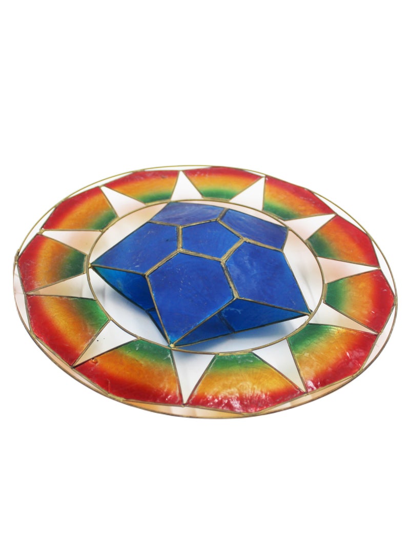 Antique Museum PHILIPPINE CHRISTMAS HANDMADE HANGING DECORATION STAR RING WITH SHELL WORK 22 CM - Image 1