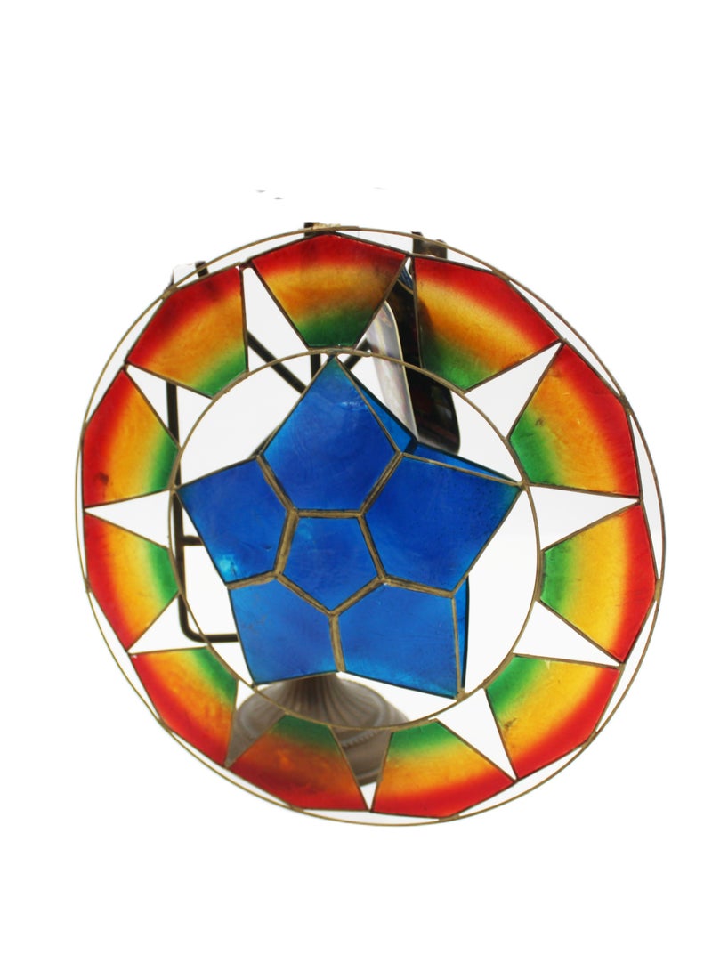 Antique Museum PHILIPPINE CHRISTMAS HANDMADE HANGING DECORATION STAR RING WITH SHELL WORK 22 CM - Image 2