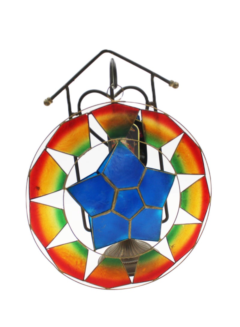 Antique Museum PHILIPPINE CHRISTMAS HANDMADE HANGING DECORATION STAR RING WITH SHELL WORK 22 CM - Image 3