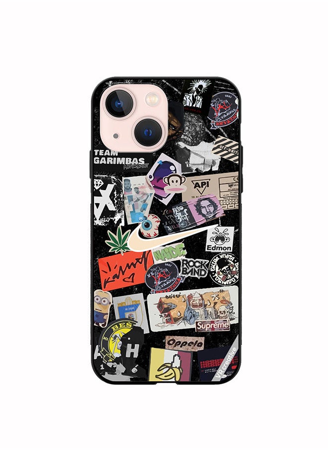 VR CREATIVE - Protective Case Cover For Apple iPhone 13 Nike Stickers Design Multicolour - Image 1