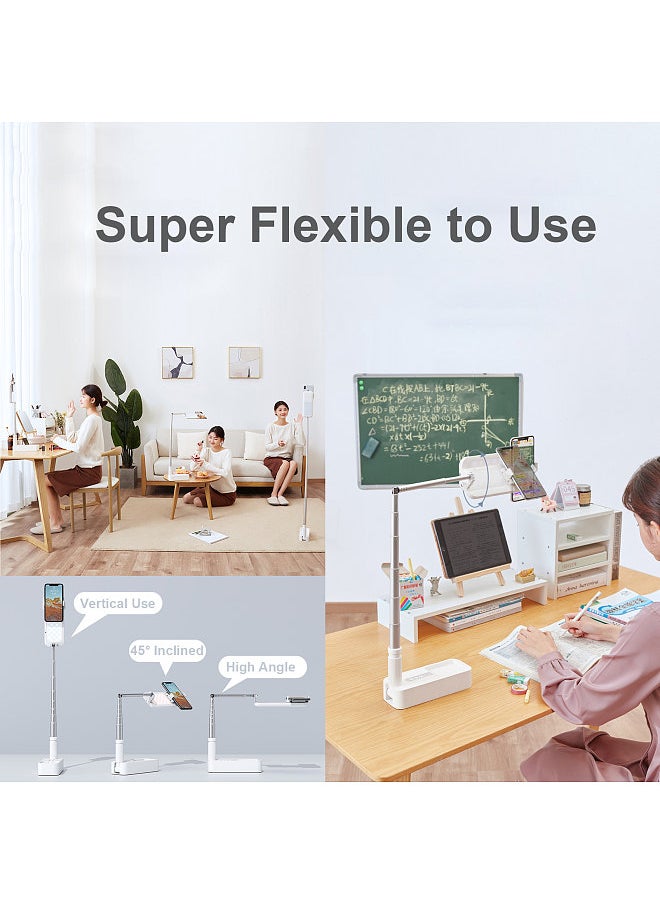 Beauenty - Portable Foldable Desktop Smartphone Stand Phone Bracket 130cm Max. Height with 360° Rotatable Phone Holder LED Fill-in Lights Remote Shutter for Live Streaming Online Chatting Video Recording Reading - Image 1