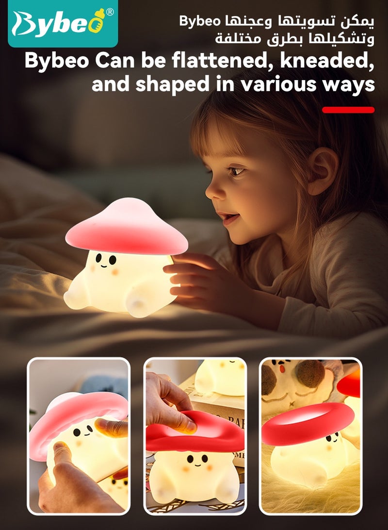 بيبو مصباح ليلي يعمل باللمس، مصباح بجانب سرير الأطفال، مصباح لغرفة الأطفال، مصباح رضاعة مع 3 أوضاع إضاءة، مصباح مكتب قابل للتعتيم للعناية بالعين لغرفة النوم والحمام، مؤقت، مصباح ليلي على شكل فطر قابل لإعادة الشحن عبر USB - Image 5