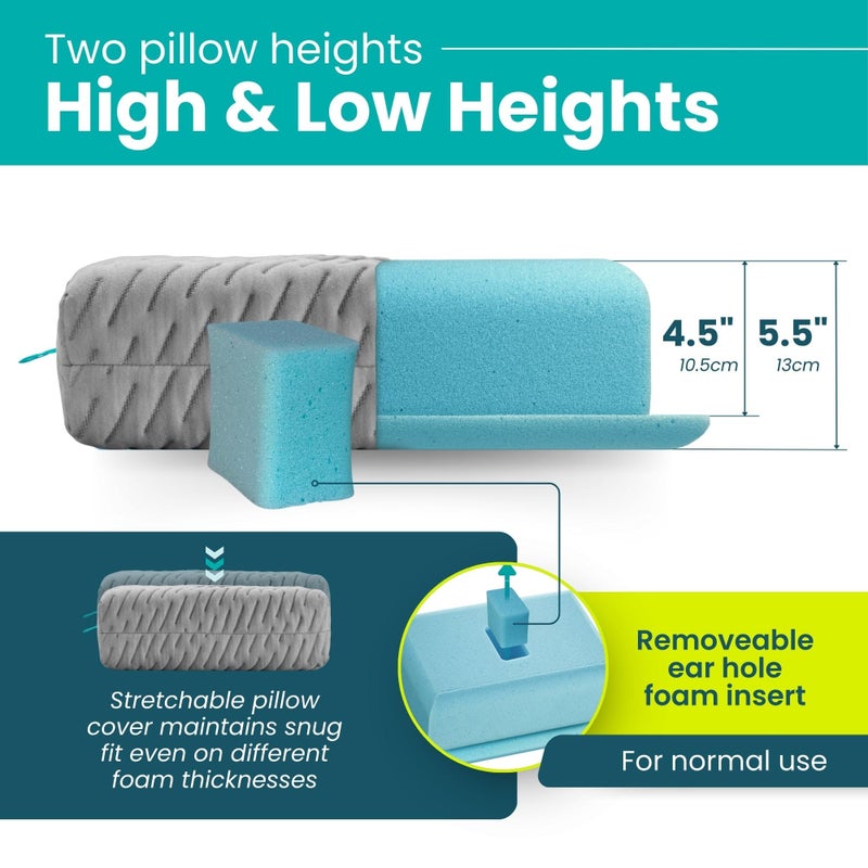 BLISSBURY Mini Ear Pillow (Satin)| Ear Piercing Pillow for Side Sleeping | Travel Friendly CNH Pillow with Ear Hole | Soothing Hole for Ear Pain | Piercing Health & Ear Recovery for Side Sleepers - Image 2