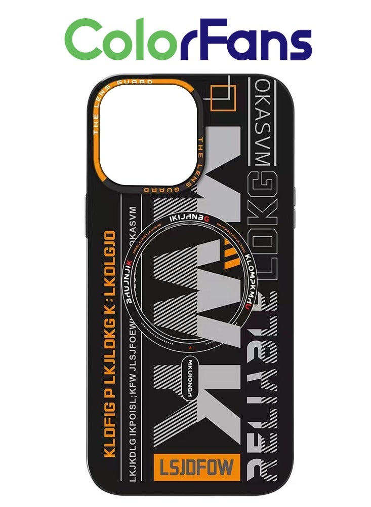 Color Fans Magnetic Case for iPhone 15 Pro Max Compatible with MagSafe Slim Protective Translucent Matte Phone Cover Matte Black - Image 1