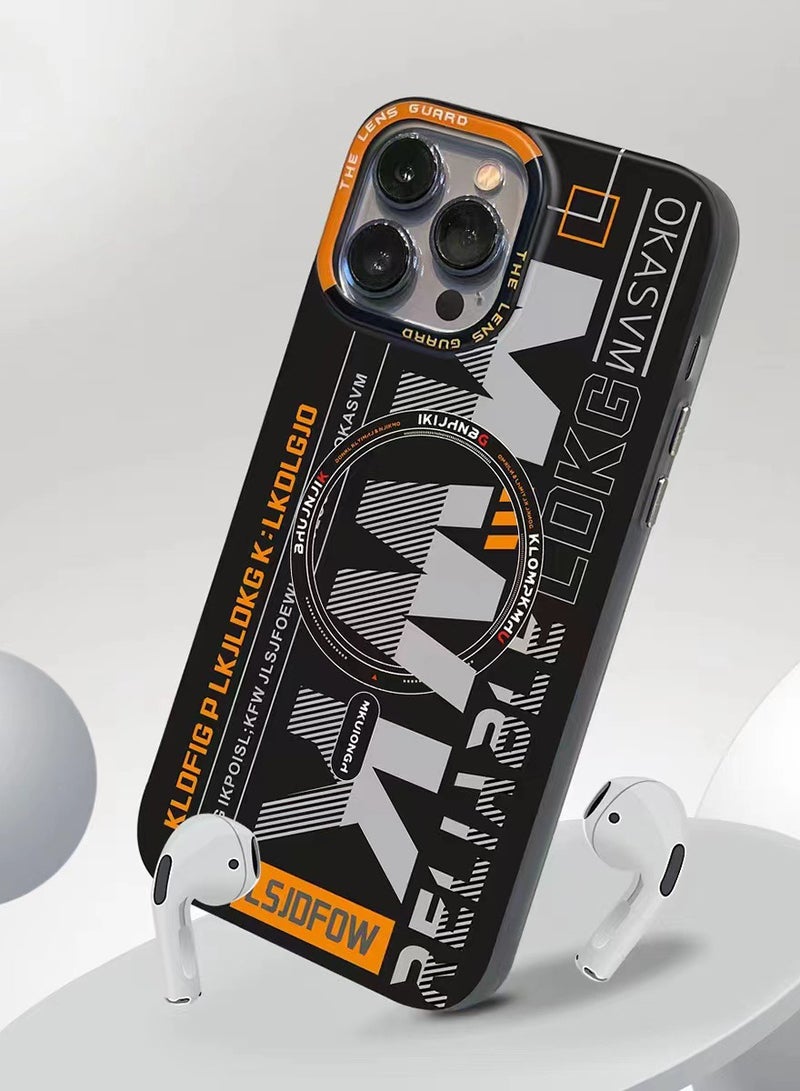 Color Fans Magnetic Case for iPhone 15 Pro Max Compatible with MagSafe Slim Protective Translucent Matte Phone Cover Matte Black - Image 3