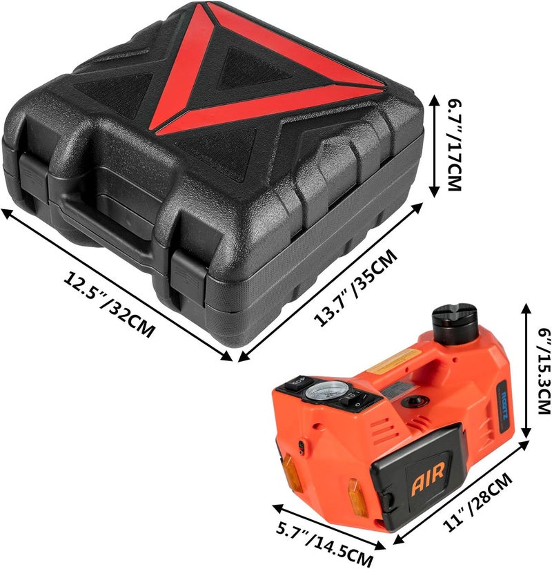 VEVOR Electric Scissor Jack 5T 12V DC with Electric Impact Wrench, All in One Electric Car Jack 11023lb, with LED Flashlight for Vehicle Repairing and Tire Replacing Portable Tool Case - Image 2