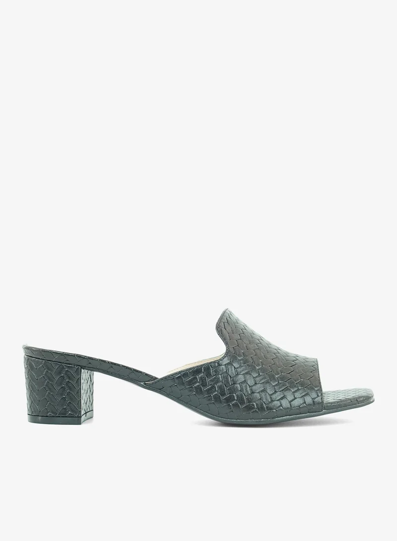 زينة 221-309 Zayna Ladies Classic Low Block Slides 18F8827-0629 Black