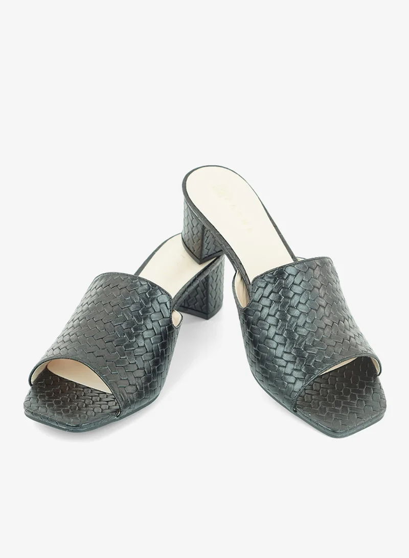 Zayna Black 221-309 Zayna Ladies Classic Low Block Slides 18F8827-0629 Black for Women | Best Price UAE