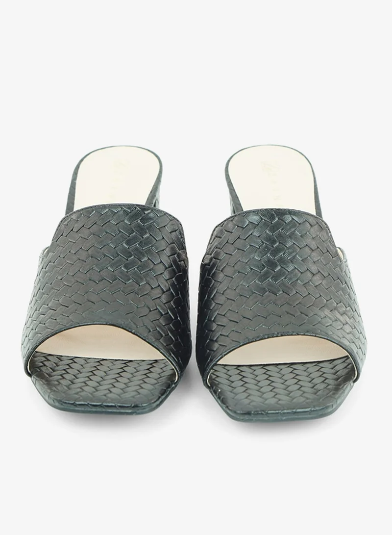 Zayna Black 221-309 Zayna Ladies Classic Low Block Slides 18F8827-0629 Black for Women | Best Price UAE