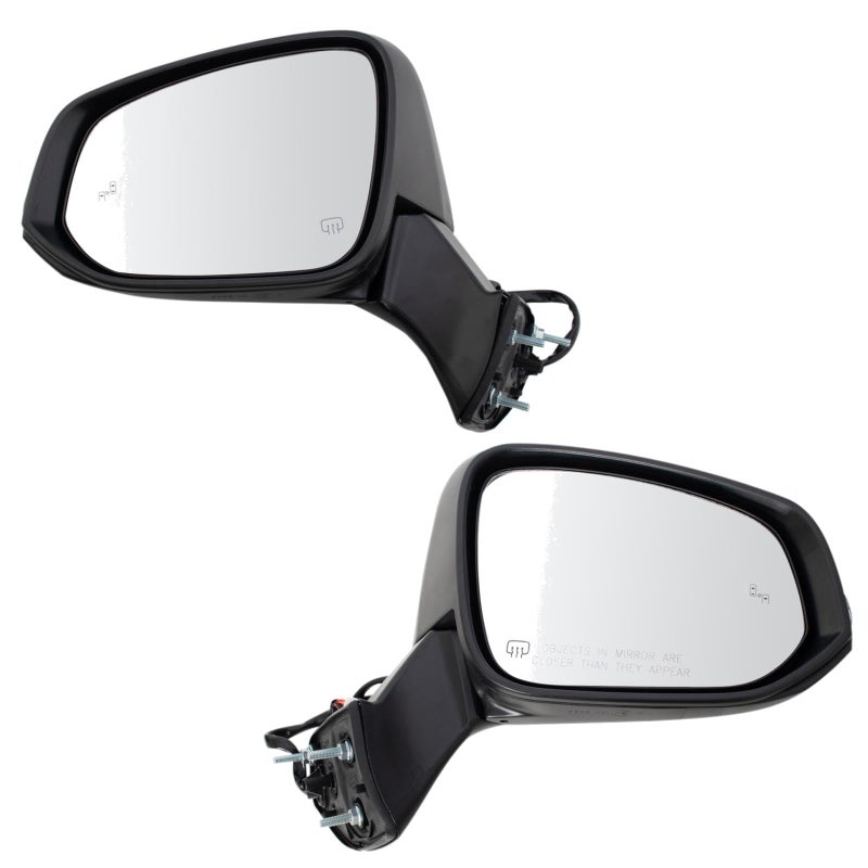 TRQ Driver Passenger Side Mirror Set Power Heated Paint to Match with Blind Spot Indicator Compatible with 20202023 Toyota Highlander TO1320415 TO1321415