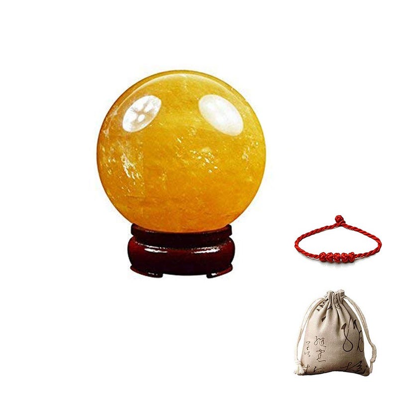 FengShuiGe Feng Shui Natural Citrine Crystal Sphere Ball - Feng Shui Crystal for Wealth and Success - Image 1